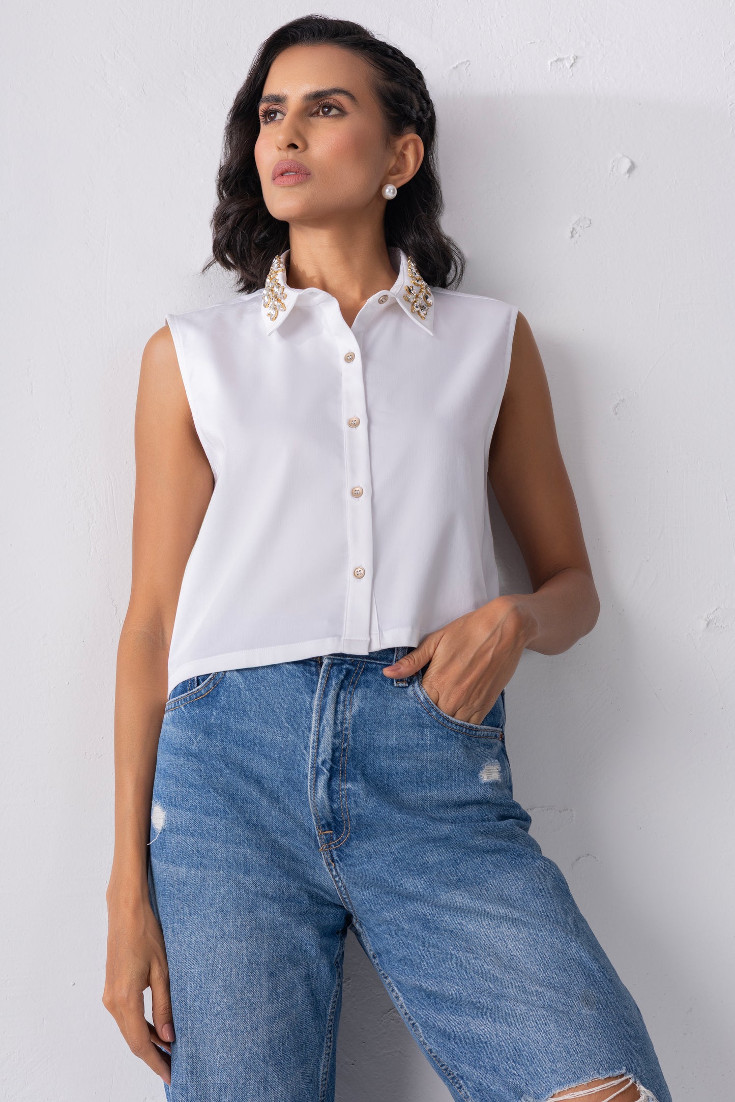 The Silver Embellished Collar