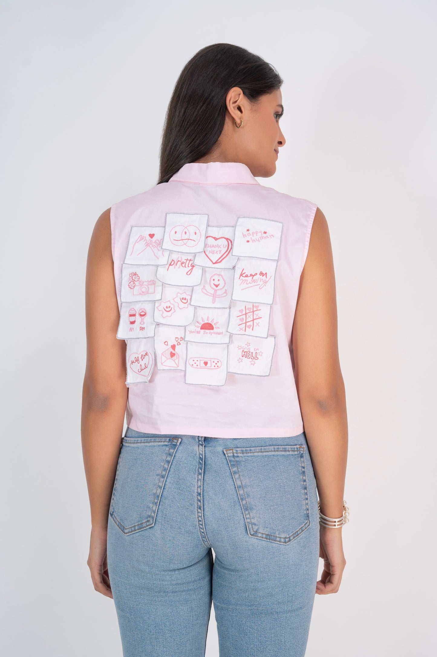 The Sticky notes cropped shirt