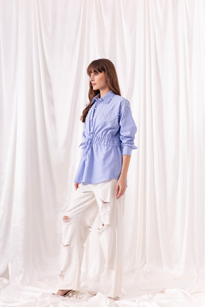 The Blue Striped Pearl Shirt