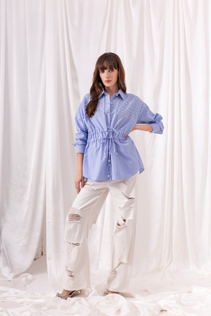 The Blue Striped Pearl Shirt