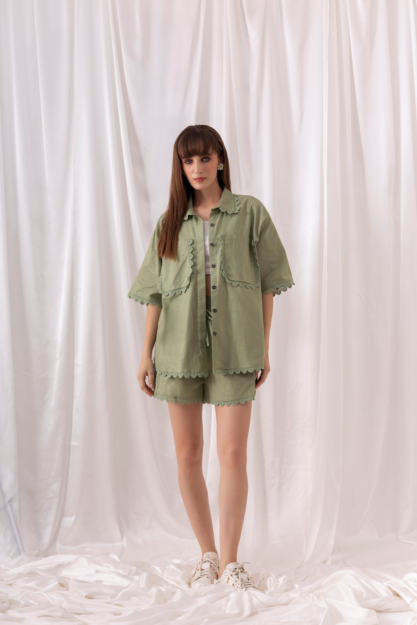 The Sage Green Shorts Set