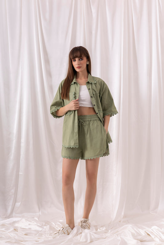 The Sage Green Shorts Set