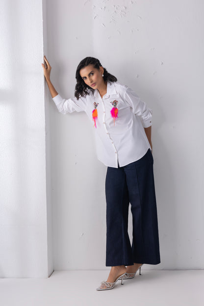 White Double Birdie Shirt