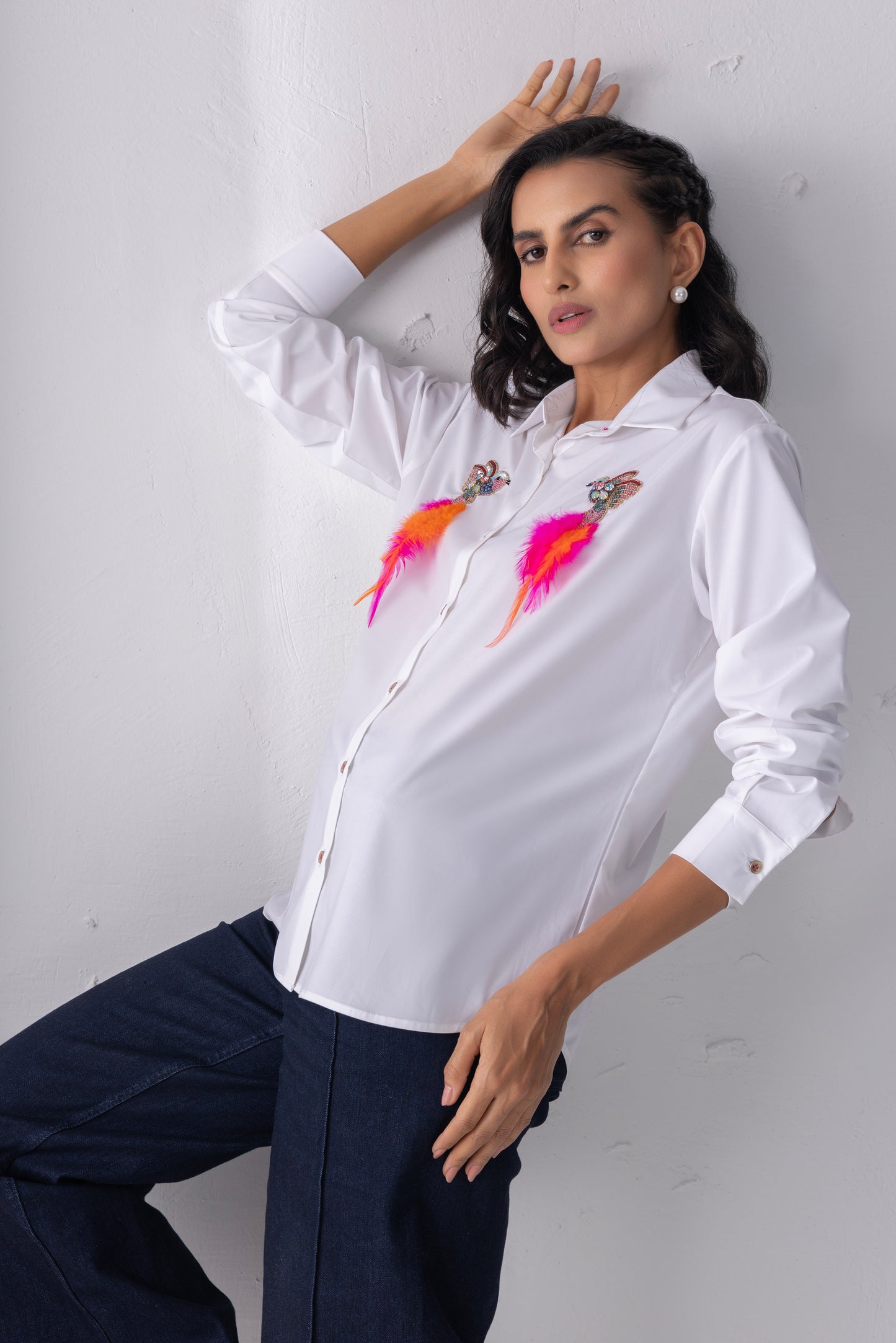 White Double Birdie Shirt