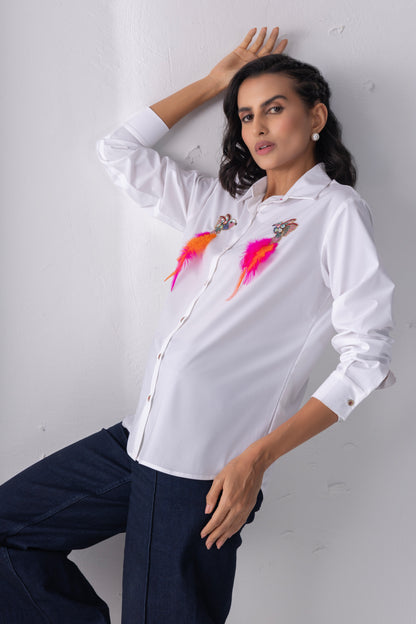 White Double Birdie Shirt
