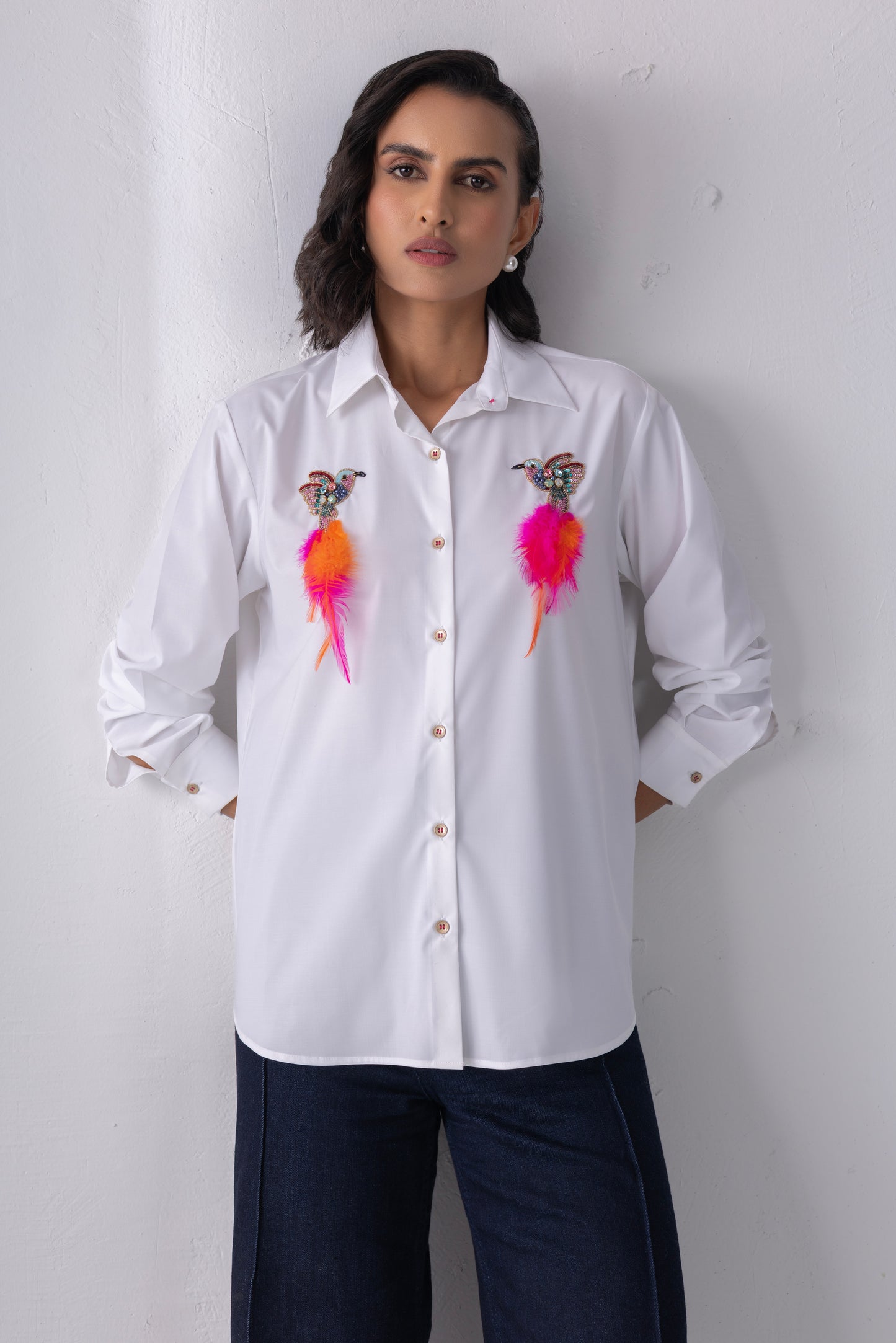 White Double Birdie Shirt