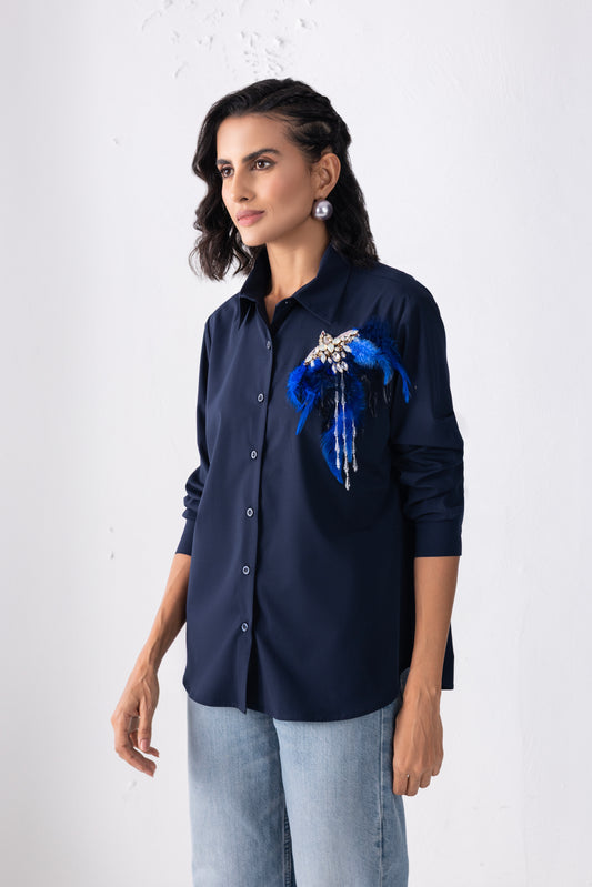Navy Blue Birdie Shirt
