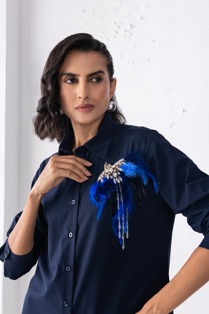 Navy Blue Birdie Shirt