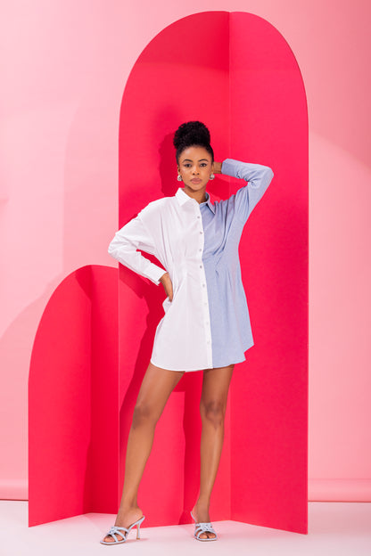 Half & half shirt dress